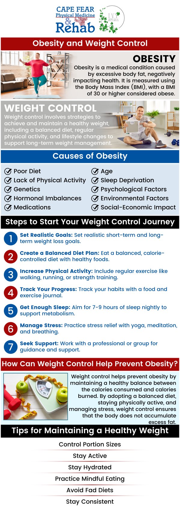 At Cape Fear Physical Medicine and Rehab, Dr. Meisha K. Abbasinejad, MD, a board-certified obesity medicine physician, provides individualized weight loss programs that address medical, lifestyle, and behavioral factors contributing to weight gain. By integrating medical expertise with lifestyle medicine, Dr. Abbasinejad helps patients achieve lasting weight loss, increased energy, and overall improved well-being. Contact us today for more information, or schedule an appointment online! We are conveniently located at 1540 Purdue Dr, Ste. 200, in Fayetteville, NC 28303.